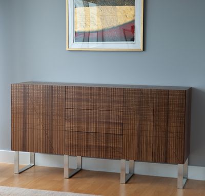 Custom Made Etched Walnut Credenza