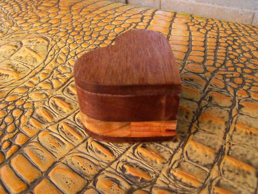 Custom Made Heart-Shaped Wooden Ring Box