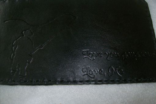 Custom Made A Tri Fold Black Leather Men's Wallet