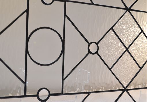 Custom Made 22-04 Custom Stained Glass Transom Window In Clear Textures And Beveled Glass