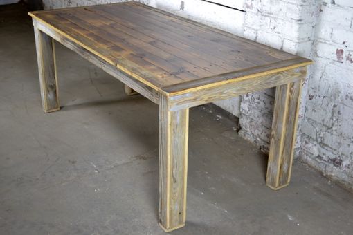 Custom Made Rustic Reclaimed Farm Style Dining Table