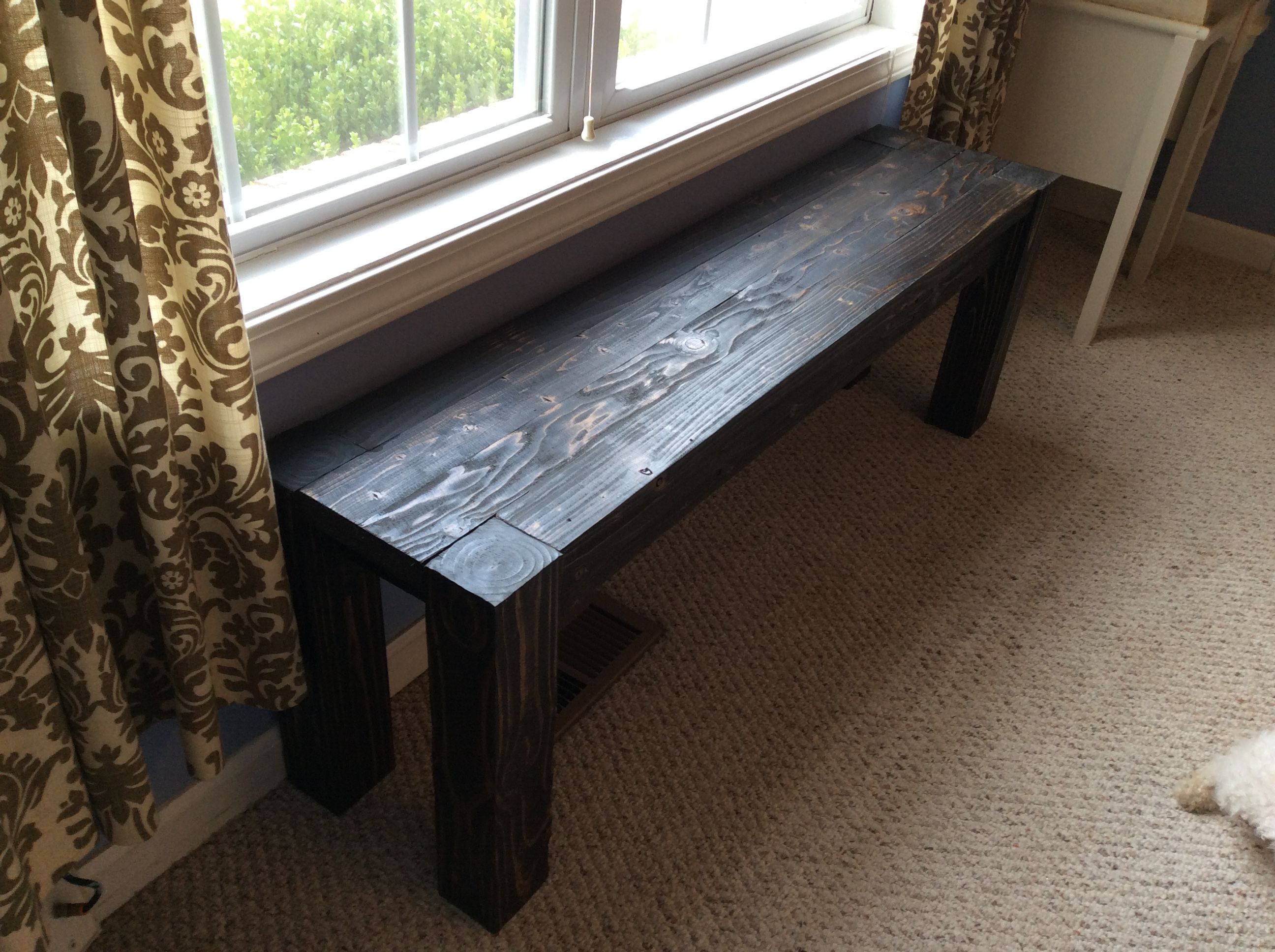 Buy A Hand Crafted Farmhouse Bench In Ebony Finish Made To Order