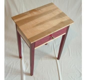 Custom Made Purple Heart And Wavy Soft Maple Table