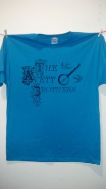 Custom Made The Avett Brothers Shirt, Men's Extra Large Blue Shirt With Black Writing, Ready To Ship