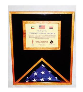 Custom Made Military Memorial Flag Medal And Certificate Display Case
