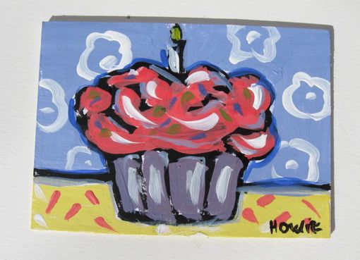 Custom Made Cupcake Aceo Original Acrylic Painting
