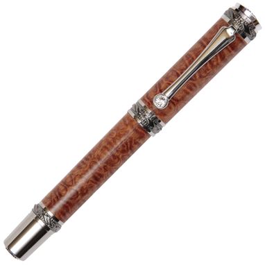 Custom Made Lanier Majestic Rollerball Pen - Afzilia Snakeskin - Mr6w02