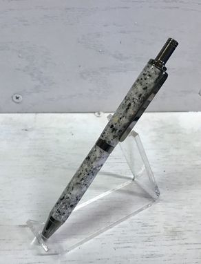 Custom Made Slimline Pro Click Pen With Solid Surface Acrylic Body And Gun Metal Trim