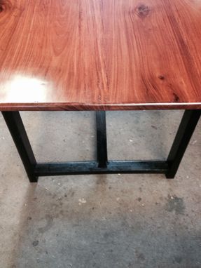 Custom Made Santos Mahogany With Ebonized Oak Base Dining Room Table.