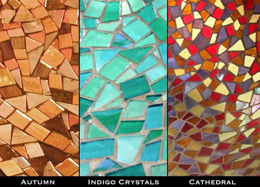 Custom Made Autumn Crystals Mosaic Glass Bathroom Sink