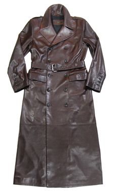 Custom Made Men's Bespoke Oxblood Brown Leather Edwardian Trench Coat