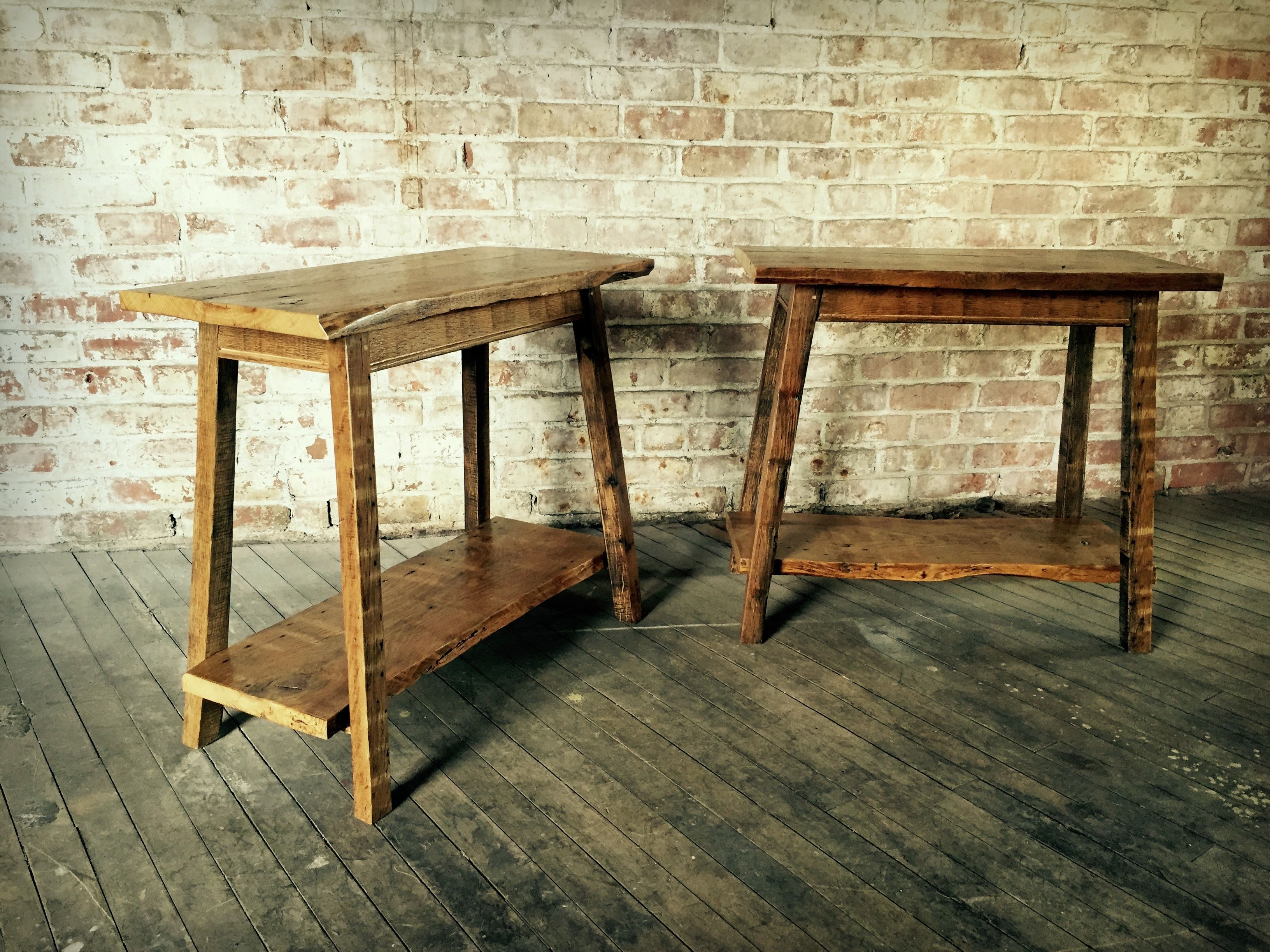 Custom Made Reclaimed Oak End Tables by Seana Bill Custom Woodworking