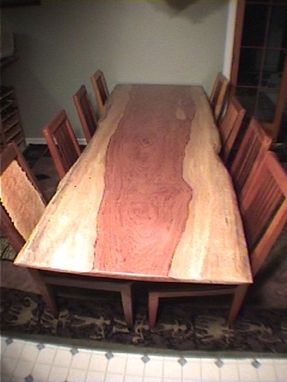 Custom Made Bubinga Slab Dining Table