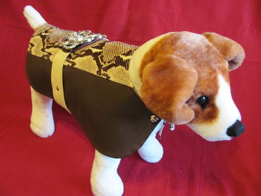 Custom Made Python Belted "Python" And Leather Dog Coat.