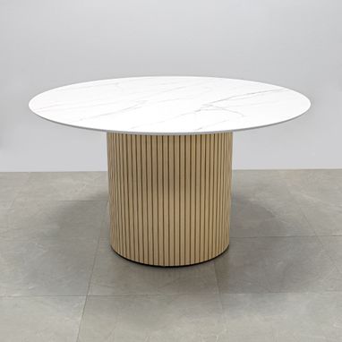 Custom Made Round Shape Custom Conference Table, Engineered Stone Top - Aurora Meeting Table