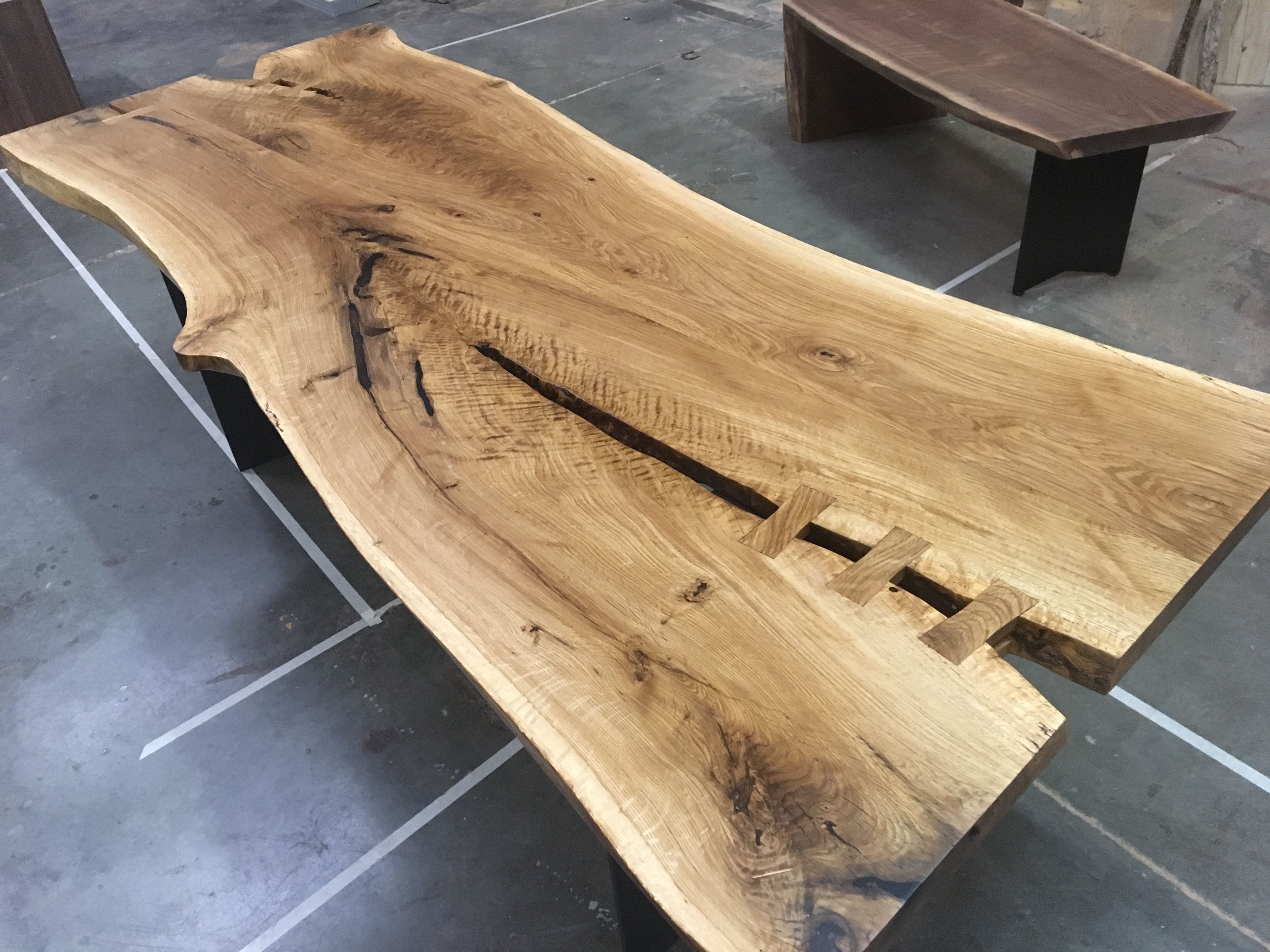 Buy Custom Made Live Edge White Oak Desk, made to order from KC Custom