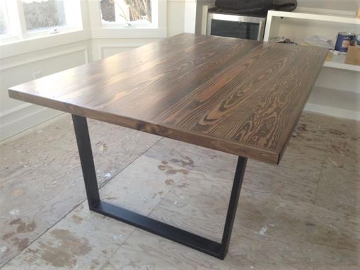 Custom Made Reclaimed Wood Conference Table With Steel Legs