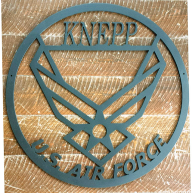 Custom Made Custom Personalized Us Air Force And Emblem Metal Sign