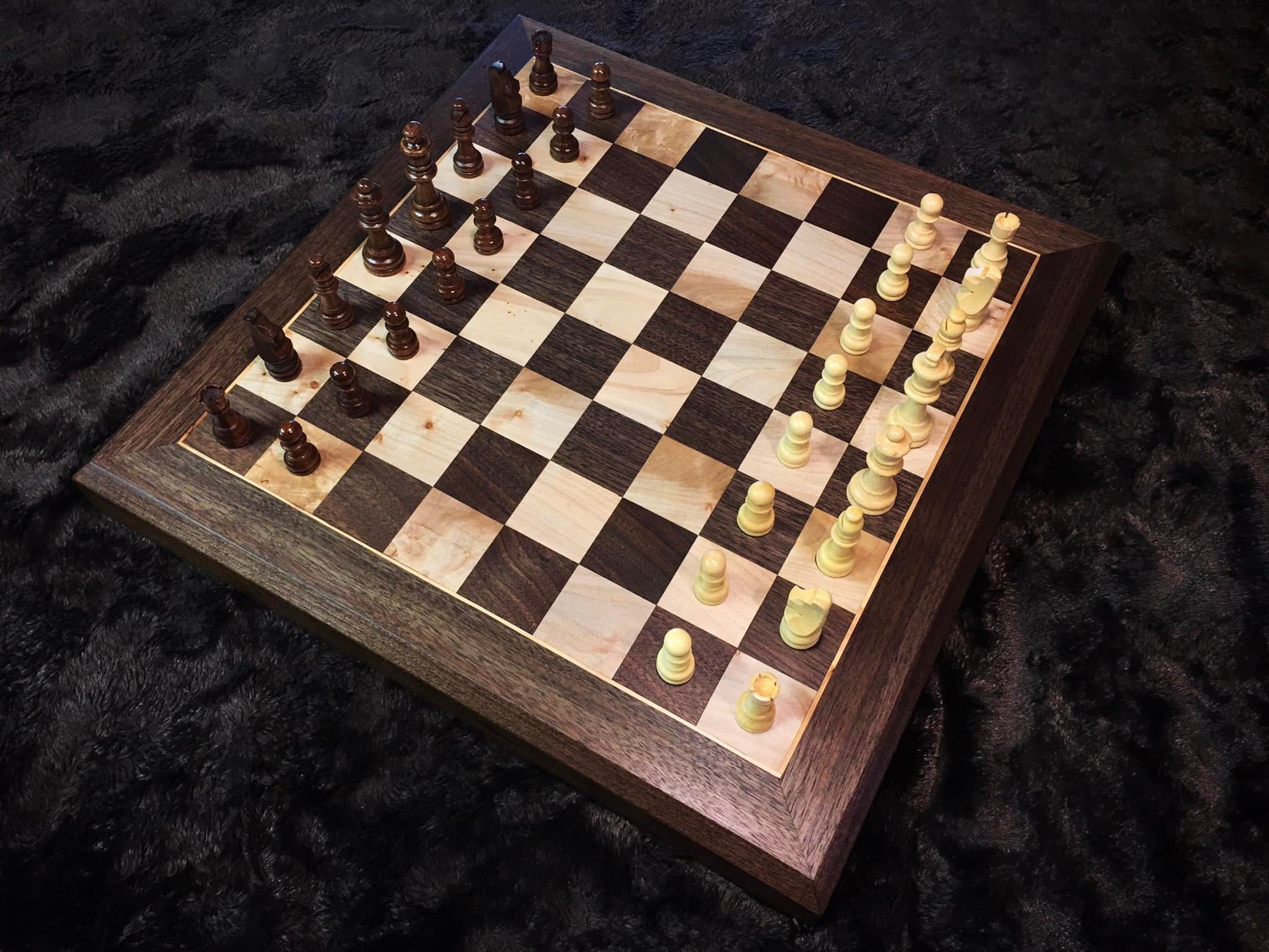 Hand Crafted Custom Made Chess Board by Carstens Creations | CustomMade.com