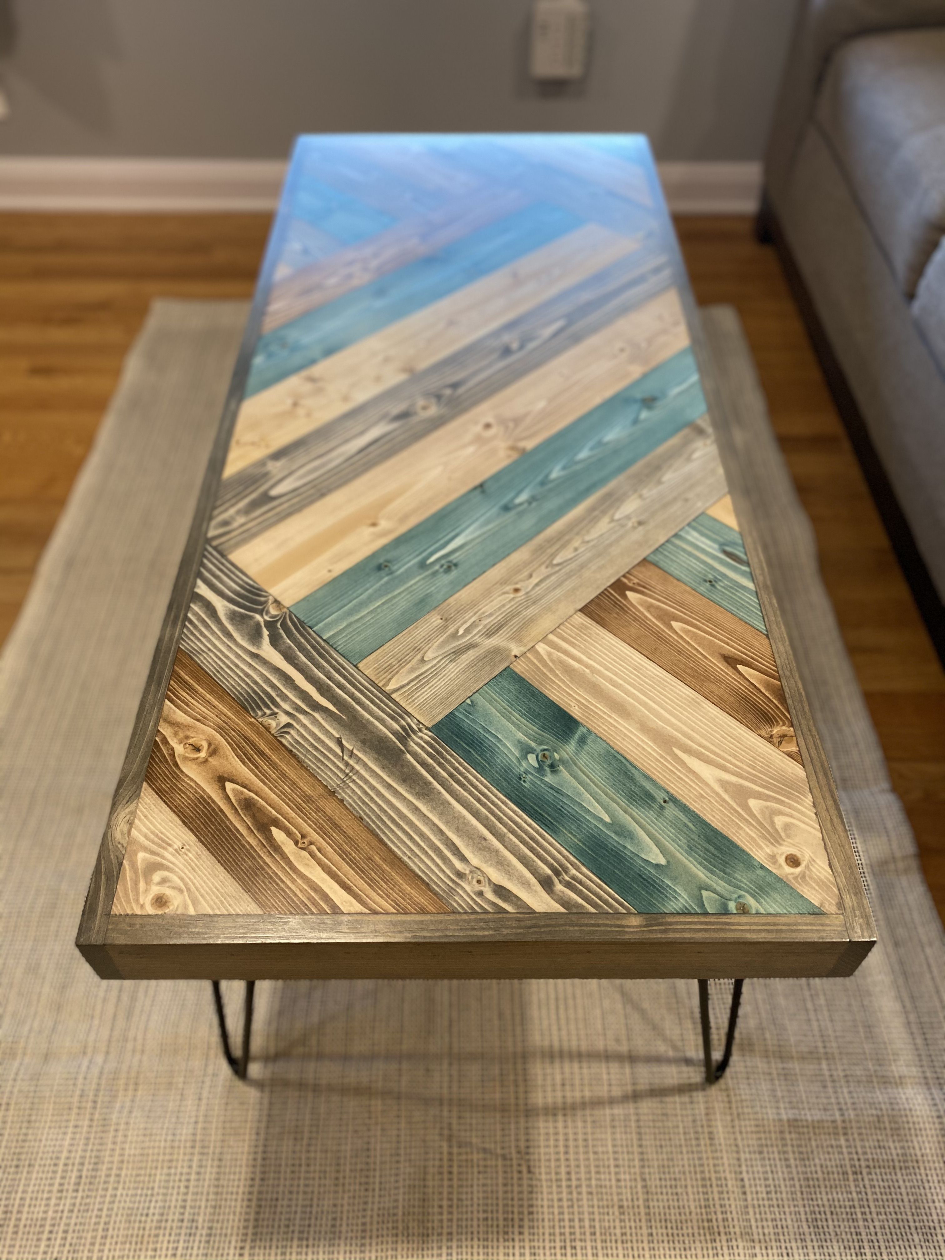 Buy Custom The Teal Moss Coffee Table, made to order from Element Wood