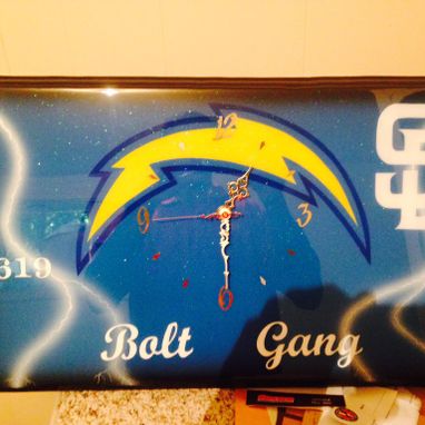 Custom Made Custom San Diego Chargers Wooden Clock