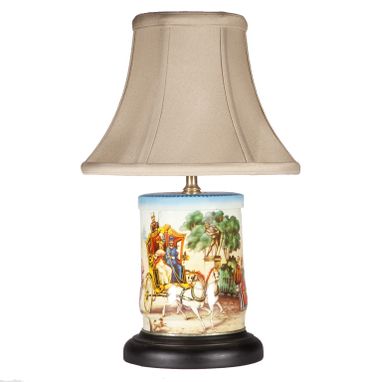 Custom Made Vintage Park Scene Caddy Upcycled Lamp
