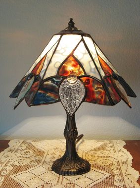 Custom Made Tiffany Style Stained Glass Lamp For Home Or Office