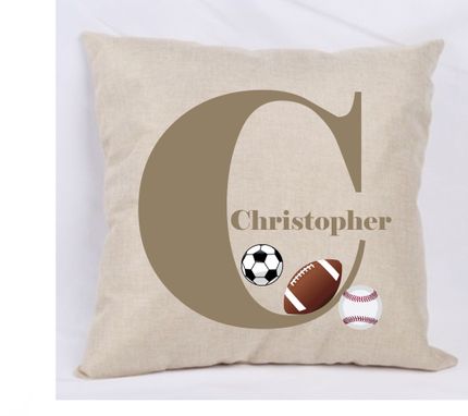 Custom Made Single Letter With Name Monogram Pillow Cover