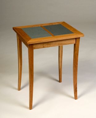 Custom Made Cherry Occasional Table With Slate Top.
