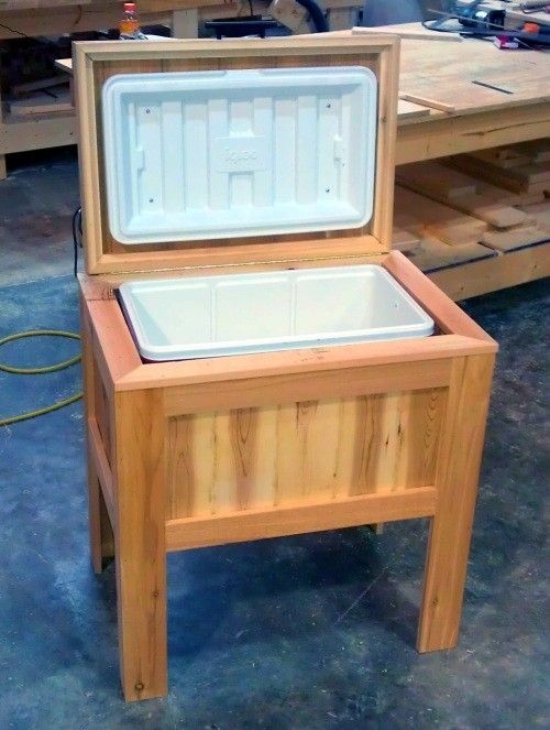 Hand Made Rustic Cooler Stand by Ambassador Woodcrafts | CustomMade.com