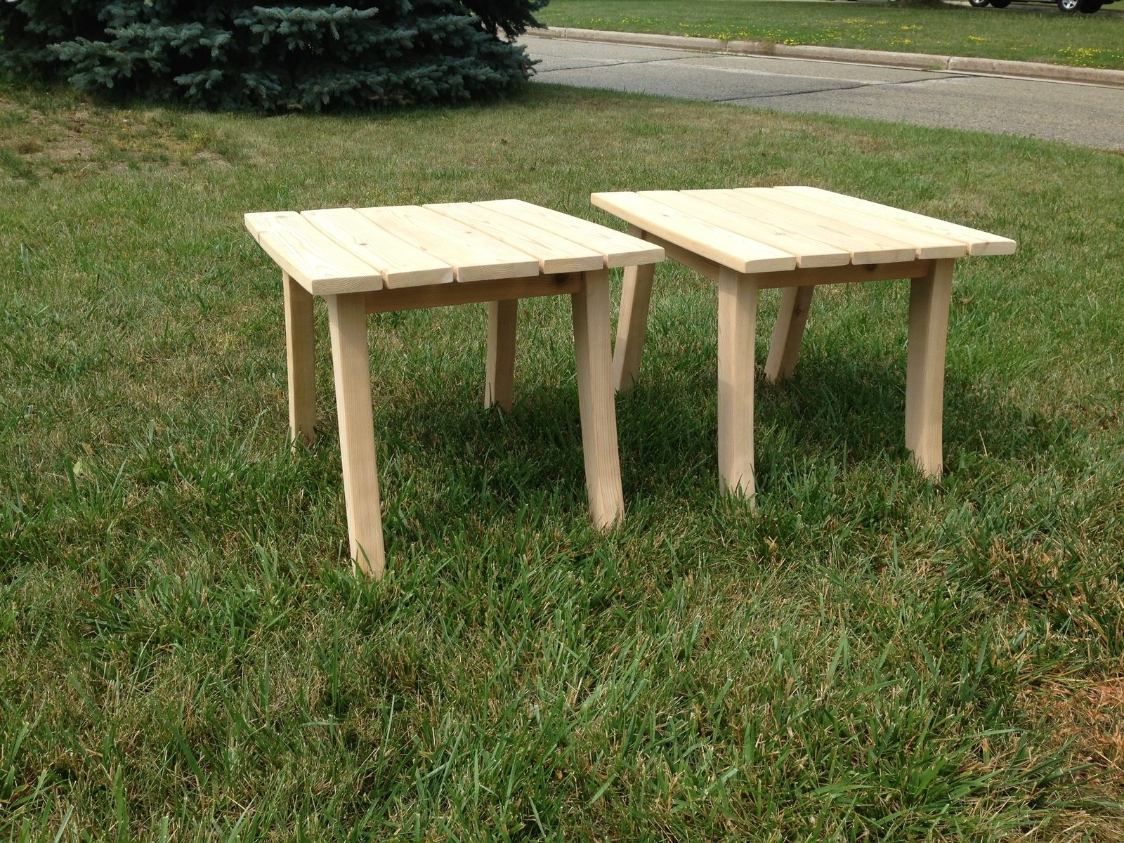 Custom Made Outdoor Cedar Side Table by Holtzer Custom Woodworking