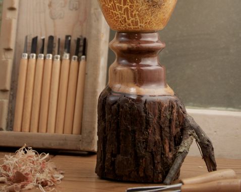 Custom Made Natural Rustic Walnut Lamp