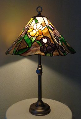 Custom Made Iris Garden Stained Glass Lamp