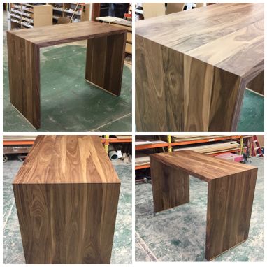 Custom Made Modern Walnut Waterfall Desk