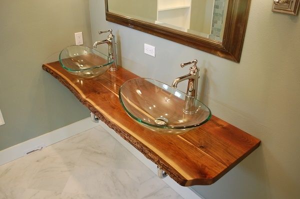 Hand Made Live Edge Black Walnut Vanity Top by Gleman & Sons Custom ...