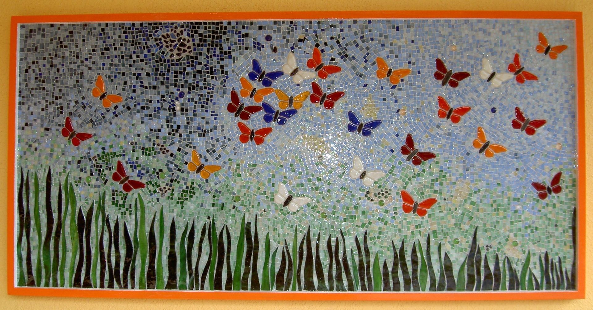 Hand Crafted Wall Decor Erfly Mosaic I By Aval Gl Art Llc Custom Made Wall Decor Erfly Mosaic I