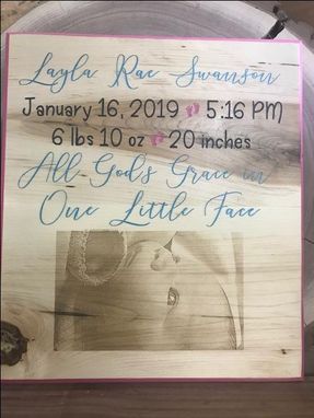 Custom Made Engraved Baby Gift Shower Photo Birth Announcement Shower