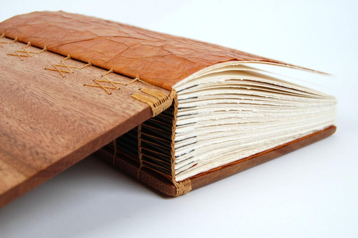 Hand Crafted Large Mahogany Photo Album Scrapbook Handmade Wood Book