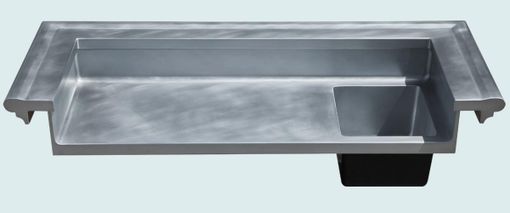 Custom Made Zinc Countertop With Raised Bar Area