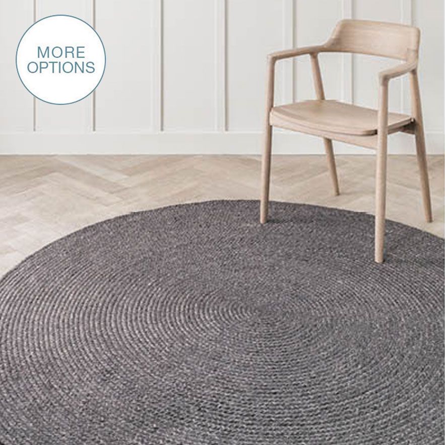 Hand Crafted Cable Knit Modern Round Hand Braided Woven Wool Rug