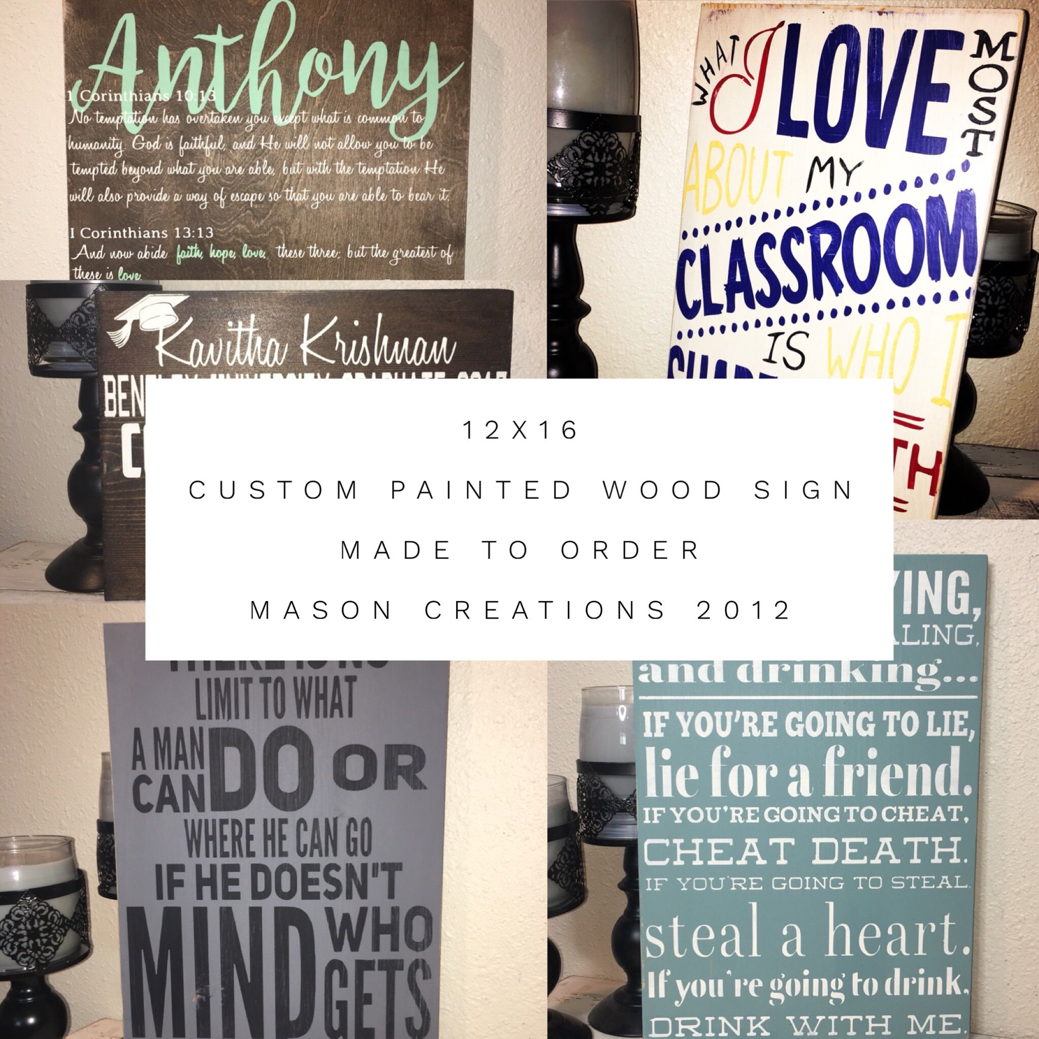 Hand Made 12x16 Custom, Hand Painted, Made To Order Wood Sign by Good