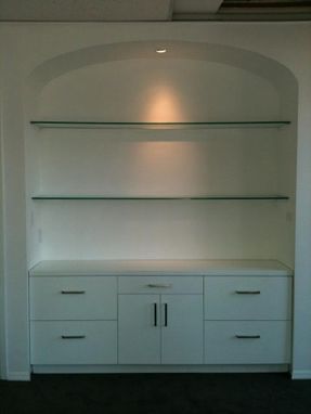 Custom Made Arched Alcove With Built In Filing Cabinet