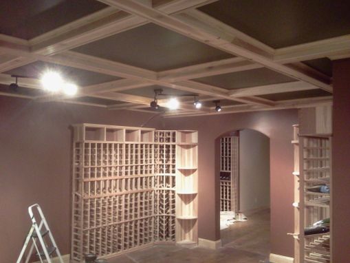Custom Made Wine Cellar Box Beam Ceiling