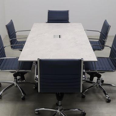 Custom Made Rectangular Shape Custom Conference Table, Engineered Stone Top - Aurora Meeting Table