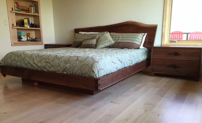 Hand Crafted Live Edge Walnut Platform Bed By Appalachian Joinery