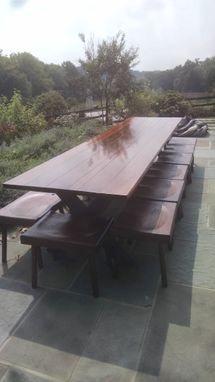 Custom Made Outdoor Trestle Table With Ipe Top (38x144)
