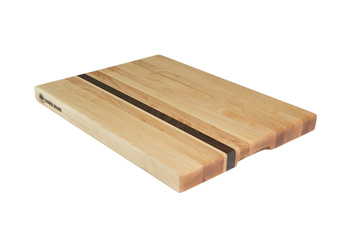 Custom Made Maple Cutting Board With Offset Walnut Stripe, Edge Grain