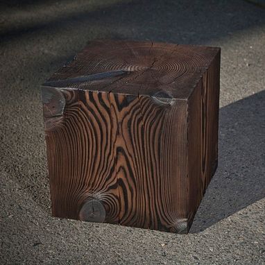Custom Made Solid Wood Cube Table