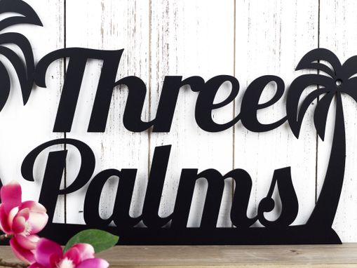 Custom Made Custom Metal Wall Art - Laser Cut Name Sign - Personalized Metal Family Sign - Palm Trees
