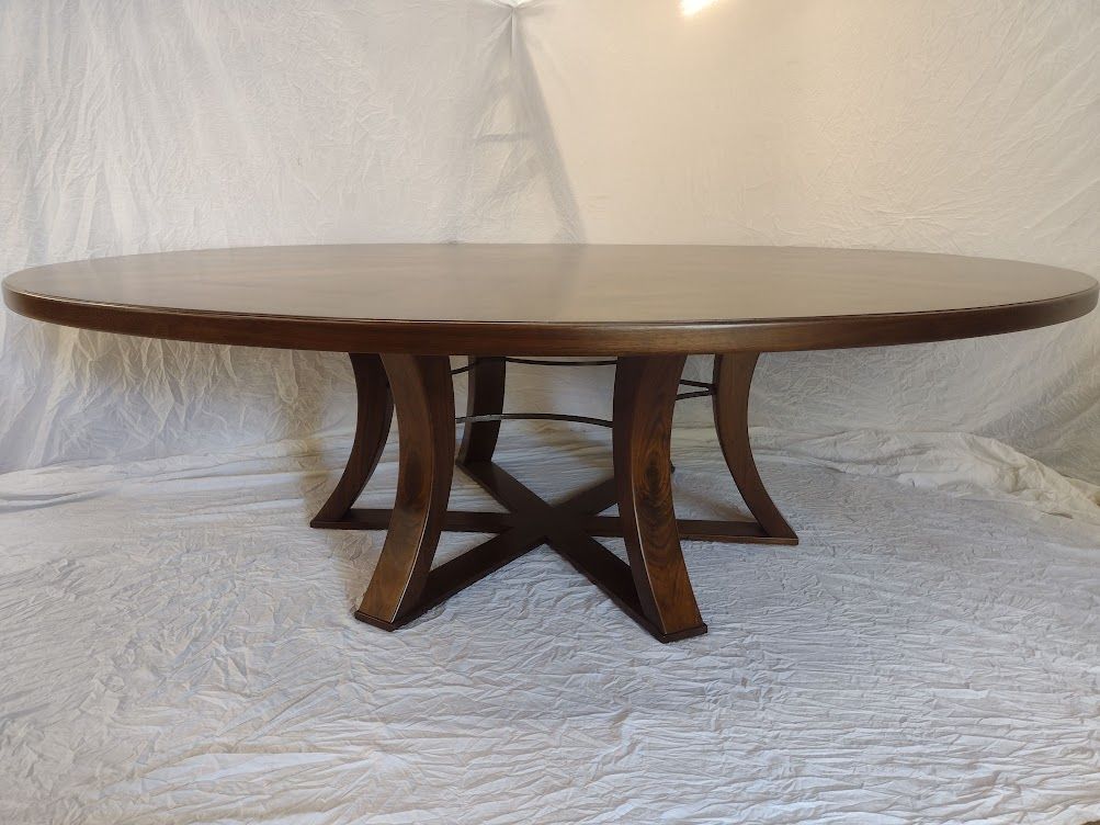 Hand Made 8' Diameter Round Walnut Dining Table by Renaissance Custom ...